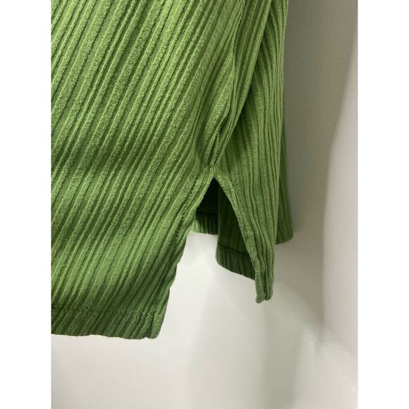 ASOS DESIGN Blouse Shirt Ribbed V-Neck Top Olive‎ Green Women's Plus Size 24 - Picture 5 of 10